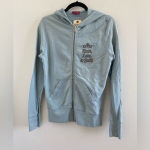 Hank Blue Hope, Love & Faith Studded Fleur-de-Lis Hoodie Size L New With Tag